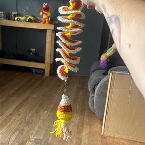 HALLOWEEN CROCHET CANDY CORN WIND SPINNER